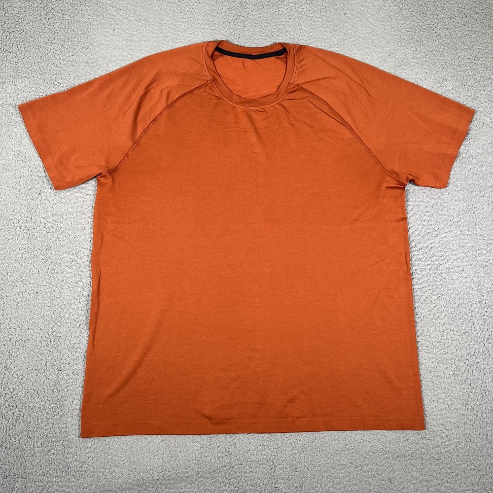 Rhone Shirt Mens XXL Orange Athletic Performance Stretch Gym Workout Crossfit